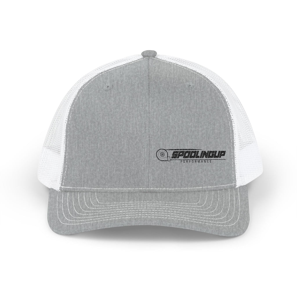 Black Logo Trucker Cap — Embroidered